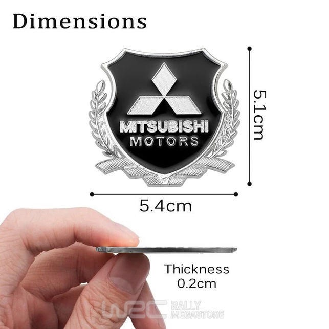EMBLEME BOUCLIER LOGO MITSUBISHI SILVER